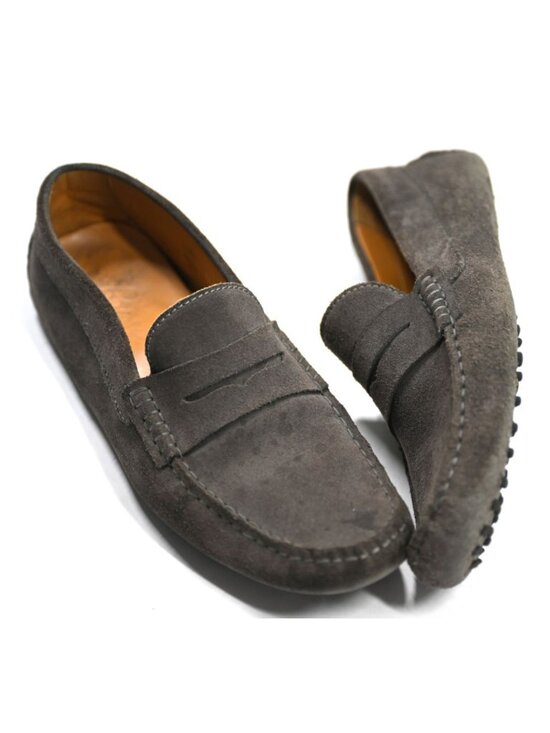 Bosco Italian Suede Moccasin Loafers 1407 in Ash Brown main image 6